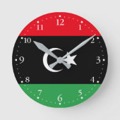 Patriotische libysche Flagge Runde Wanduhr (Vorderseite)