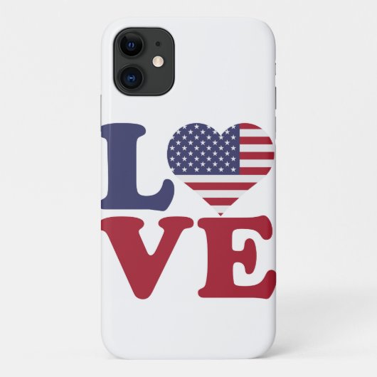 Patriotische Liebe der amerikanischen Flagge Case-Mate iPhone Hülle (Rückseite)