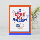 Patriotische Liebe Grußkarte Feiertagskarte (Stehend Vorderseite)