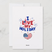 Patriotische Liebe Grußkarte Feiertagskarte (Rückseite)