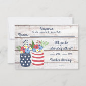 Patriotische Liebe II Rustikale Reaktion des Ameri RSVP Karte (Vorderseite)