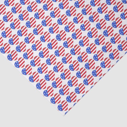 Patriotische Liebe USA Flag Herzdruckgeschenk Seidenpapier (Ausschnitt)