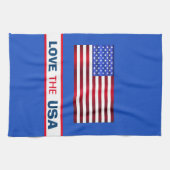 Patriotische Liebe USA Flag Küchentuch (Horizontal)