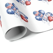 Patriotische Luftballons aus den USA Geschenkpapier (Rolleneckpunkt)