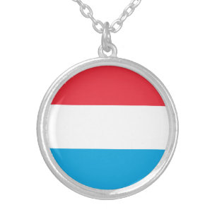 Patriotische Luxemburger Flagge Versilberte Kette