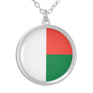 Patriotische Madagaskar-Flagge Versilberte Kette