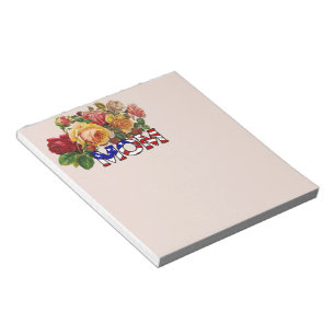 Patriotische Mama und Rose Notepad Notizblock