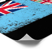 Patriotische Männer Frauen Tote Fidschi-Flagge beä Poster (Ecke)