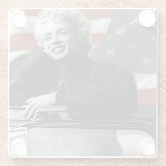 Patriotische Marilyn Glasuntersetzer (Rückseite)