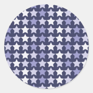 Patriotische marineblaue Sterne Runder Aufkleber