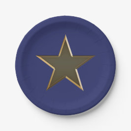 Patriotische Marineinfanterie, blaue goldene Stern Pappteller