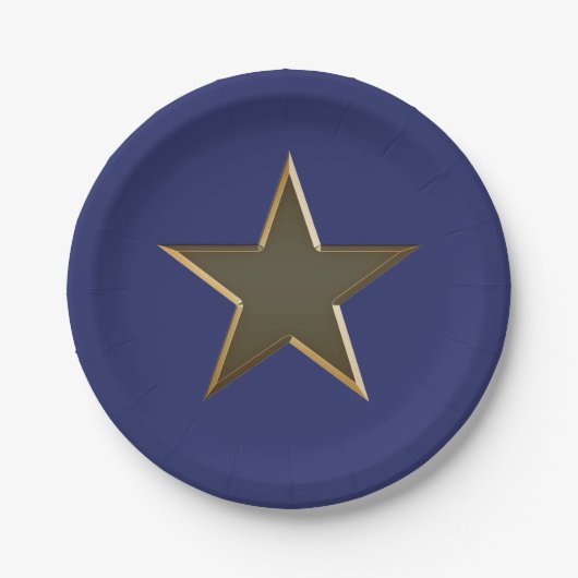 Patriotische Marineinfanterie, blaue goldene Stern Pappteller (Vorderseite)