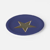 Patriotische Marineinfanterie, blaue goldene Stern Pappteller (Schrägansicht)
