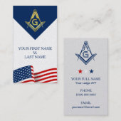 Patriotische Masonic-Visitenkarten | Flag Freemaso Visitenkarte (Vorne/Hinten)