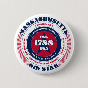 Patriotische Massachusetts Zirkel mit Staat Detail Button