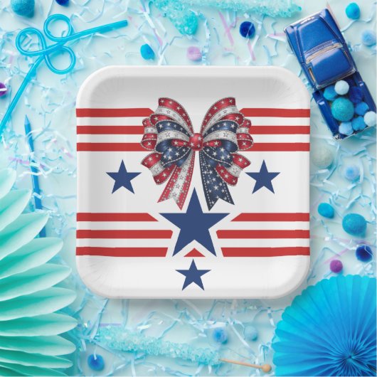 Patriotische Matching Paper Plate Pappteller (Party)