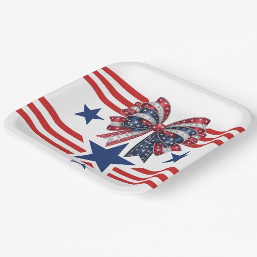 Patriotische Matching Paper Plate Pappteller (Gewinkelt)