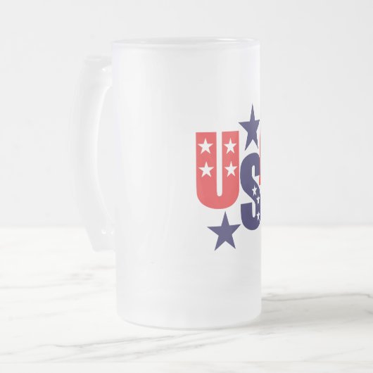 Patriotische Mattierte Kaffee-Tasse Mattglas Bierglas (Vorderseite Links)