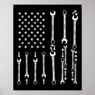 Patriotische Mechanische Werkzeuge Unabhängigkeit Poster
