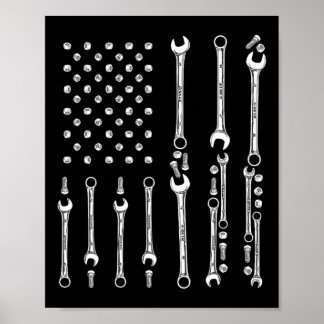 Patriotische Mechanische Werkzeuge Unabhängigkeit Poster