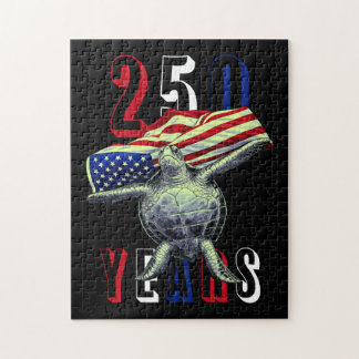 Patriotische Meeresschildkröte USA 250 Jahre ameri Puzzle