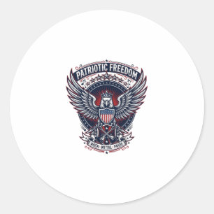 Patriotische Metal Flügel Patriot Musik Rock Metal Runder Aufkleber