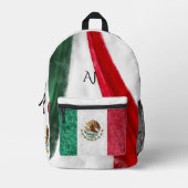 Patriotische mexikanische Flagge | Monogramm Bedruckter Rucksack (Vorderseite)