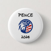 Patriotische Mike Pence 2024 Wahl Adler T - Shirt Button (Vorderseite)
