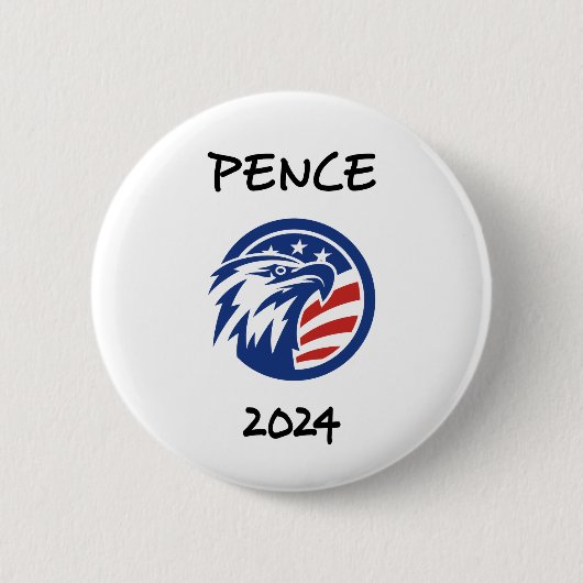 Patriotische Mike Pence 2024 Wahl Adler T - Shirt Button (Vorderseite)