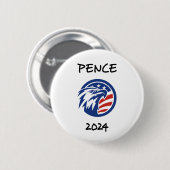 Patriotische Mike Pence 2024 Wahl Adler T - Shirt Button (Vorne & Hinten)