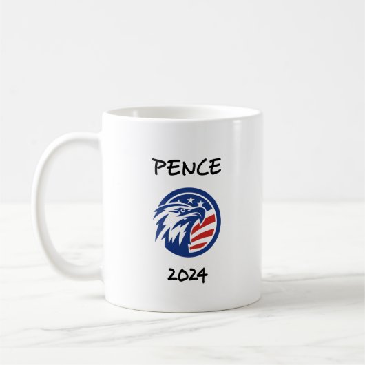 Patriotische Mike Pence 2024 Wahl Adler T - Shirt Kaffeetasse (Links)