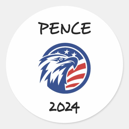 Patriotische Mike Pence 2024 Wahl Adler T - Shirt Runder Aufkleber (Vorderseite)