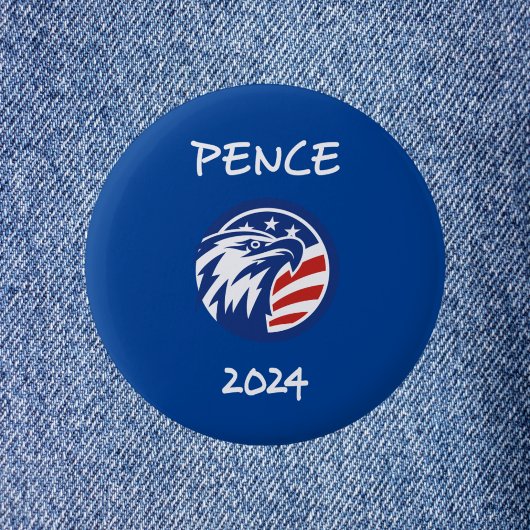 Patriotische Mike Pence 2024 Wahlen Eagle Dark Button