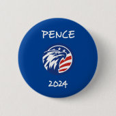 Patriotische Mike Pence 2024 Wahlen Eagle Dark Button (Vorderseite)