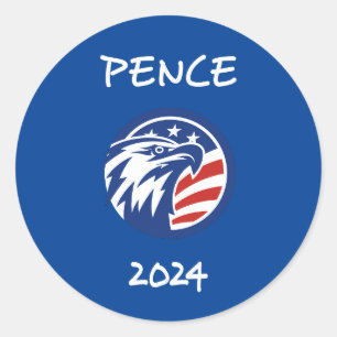 Patriotische Mike Pence 2024 Wahlen Eagle Dark Runder Aufkleber
