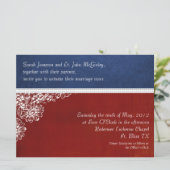 Patriotische Militärblumenhochzeit Oversifiziert Einladung (Stehend Vorderseite)