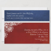 Patriotische Militärblumenhochzeit Oversifiziert Einladung (Vorderseite)