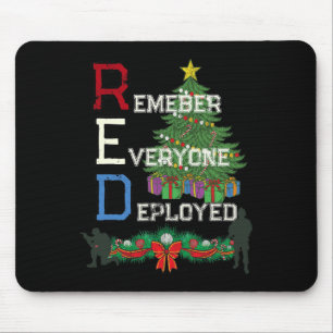 Patriotische Militärfamilie Weihnachten Roter Frei Mousepad