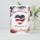 PATRIOTISCHE MilitärFlagge-Hochzeit Einladung (Stehend Vorderseite)