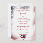 PATRIOTISCHE MilitärFlagge-Hochzeit Einladung (Rückseite)