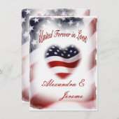 PATRIOTISCHE MilitärFlagge-Hochzeit Einladung (Vorne/Hinten)