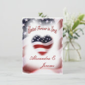 PATRIOTISCHE MilitärFlagge-Hochzeit Einladung (Stehend Vorderseite)