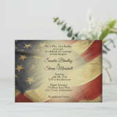 Patriotische Militärische Vintage Fahne Einladung (Stehend Vorderseite)