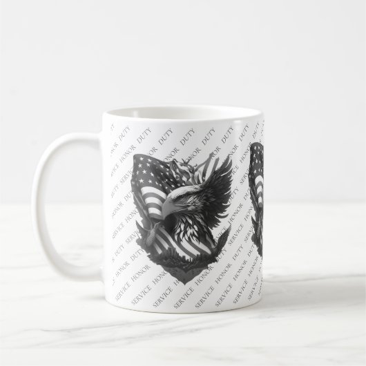 Patriotische Militärische Würdigung Danke Veterane Kaffeetasse (Links)