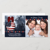 Patriotische Militärweihnachtszeit | Flaggenverzie Feiertagskarte (Vorne/Hinten)