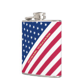 Patriotische Mit Monogramm Sterne Streifen Rotes W Flachmann (Links)