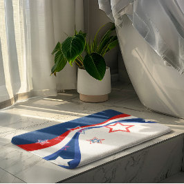 Patriotische moderne Abstrakte amerikanische Flagg Badematte