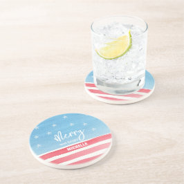 Patriotische moderne Wasserfarbenflagge Getränkeuntersetzer
