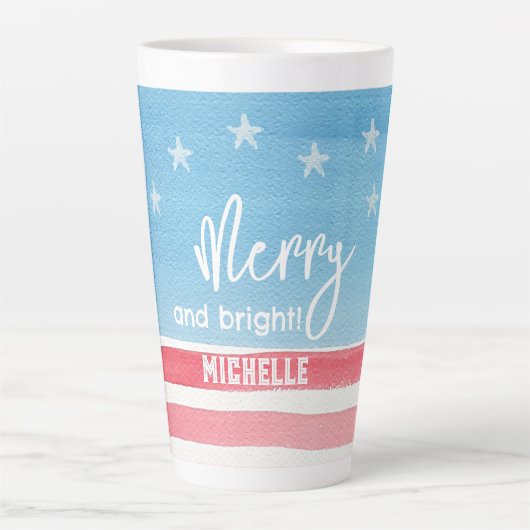 Patriotische moderne Wasserfarbenflagge Milchtasse (Vorderseite)