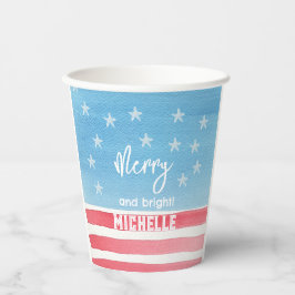 Patriotische moderne Wasserfarbenflagge Pappbecher